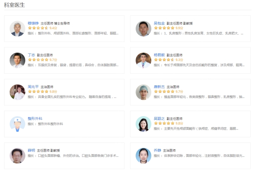 上海华山医院整形外科医生哪个好？